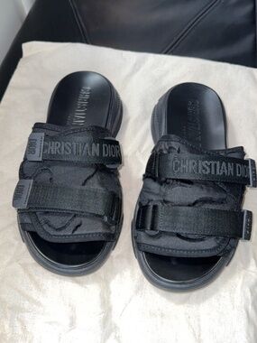 Christian Dior Technical Fabric D-Wander Slide Sandals Size 39